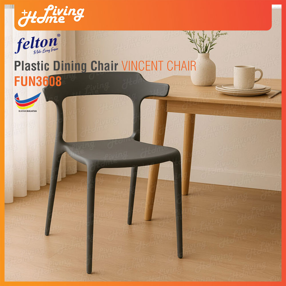 Felton Plastic Dining Chair VINCENT CHAIR FUN3608 Home Study Chair Felton Plastic Dining Chair VINCENT CHAIR FUN3608 Home Study Chair
