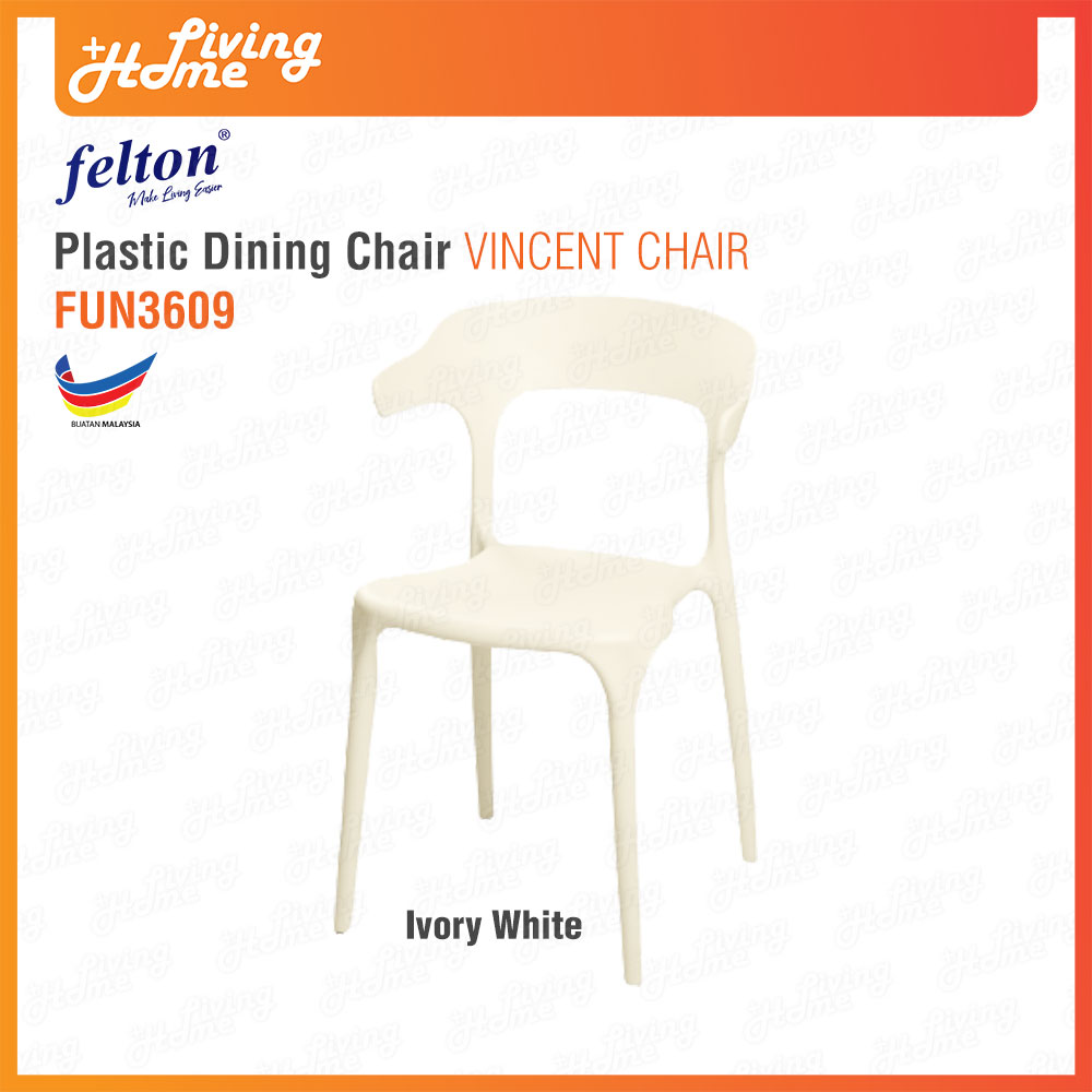 Felton Plastic Dining Chair Vincent Chair FUN3609 Ivory White Felton Plastic Dining Chair Vincent Chair FUN3609 Ivory White