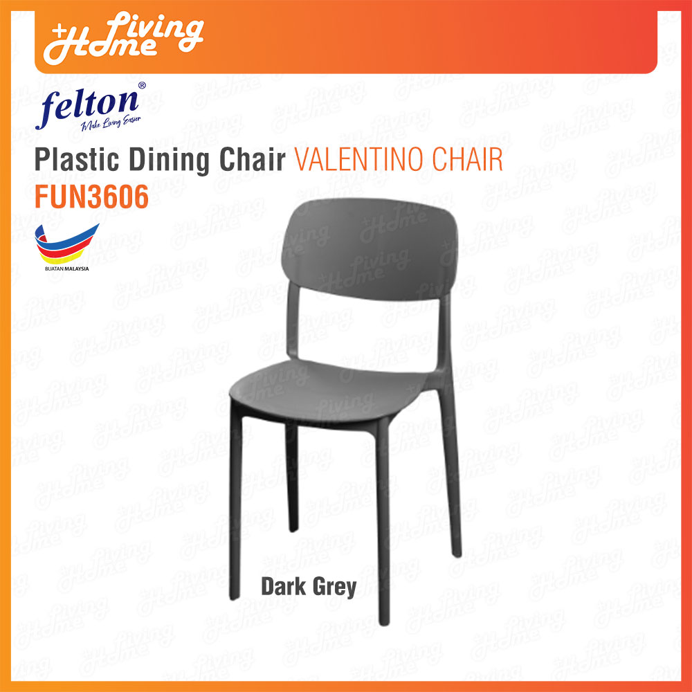 Felton Plastic Dining Chair Valentino Chair FUN3606 Dark Grey Felton Plastic Dining Chair Valentino Chair FUN3606 Dark Grey