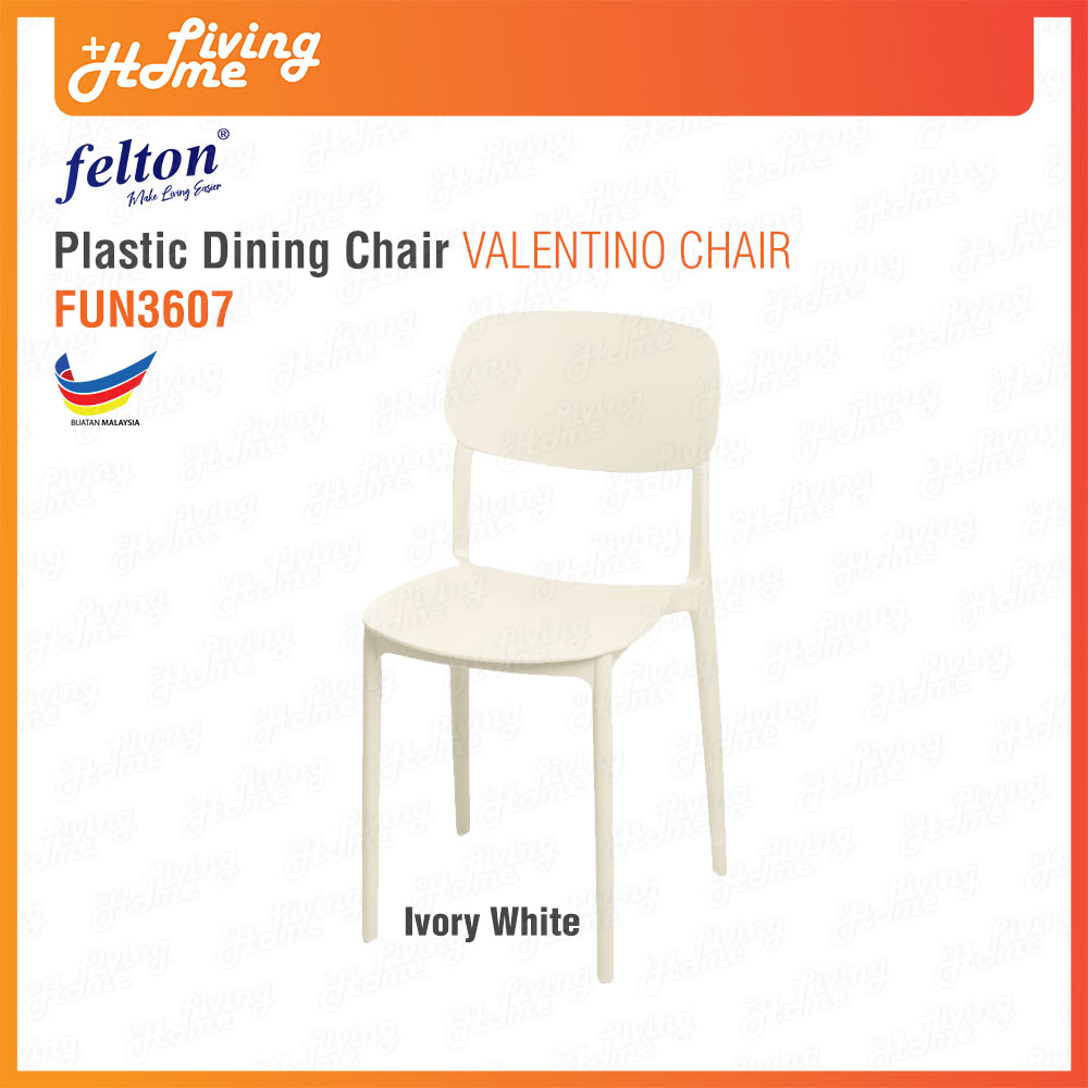 Felton Plastic Dining Chair Valentino Chair FUN3607 Ivory White Felton Plastic Dining Chair Valentino Chair FUN3607 Ivory White