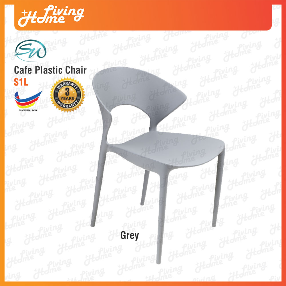 SW Plastic Cafe Chair S1L Grey Color SW Plastic Cafe Chair S1L Grey Color